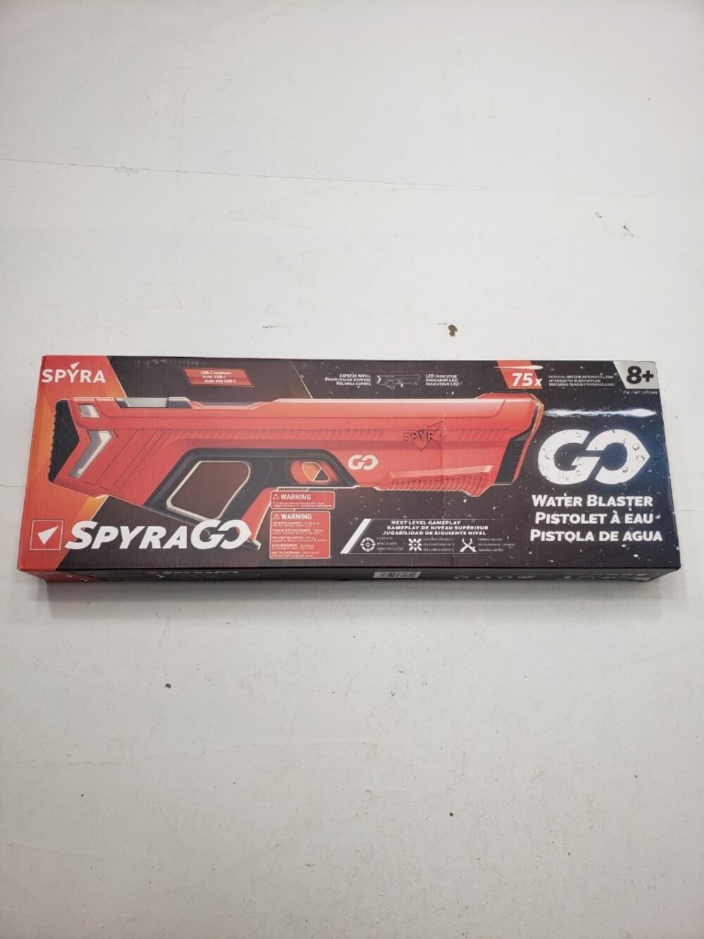 SpyraGo Electronic Water Blaster Red USB-C Rechargeable 75 Shots Ages 8+